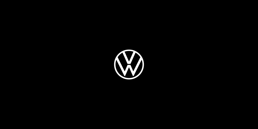 Volkswagen-Logo auf schwarzem Hintergrund