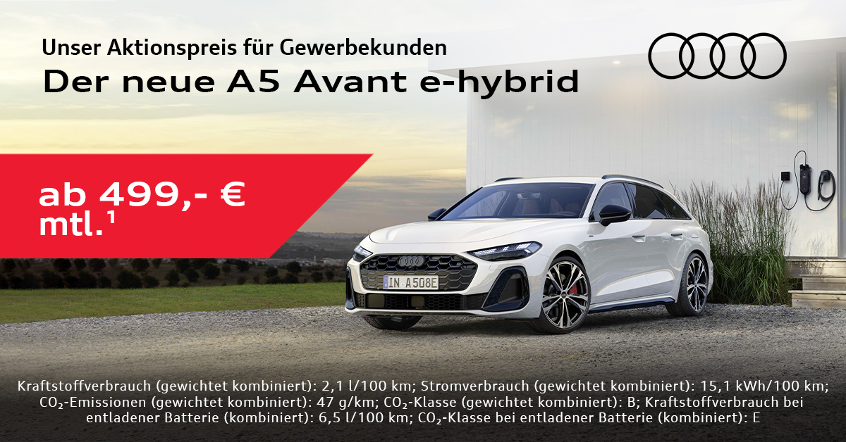 Audi A5 Avant e-hybrid Firmenangebot ab 499 Euro pro Monat